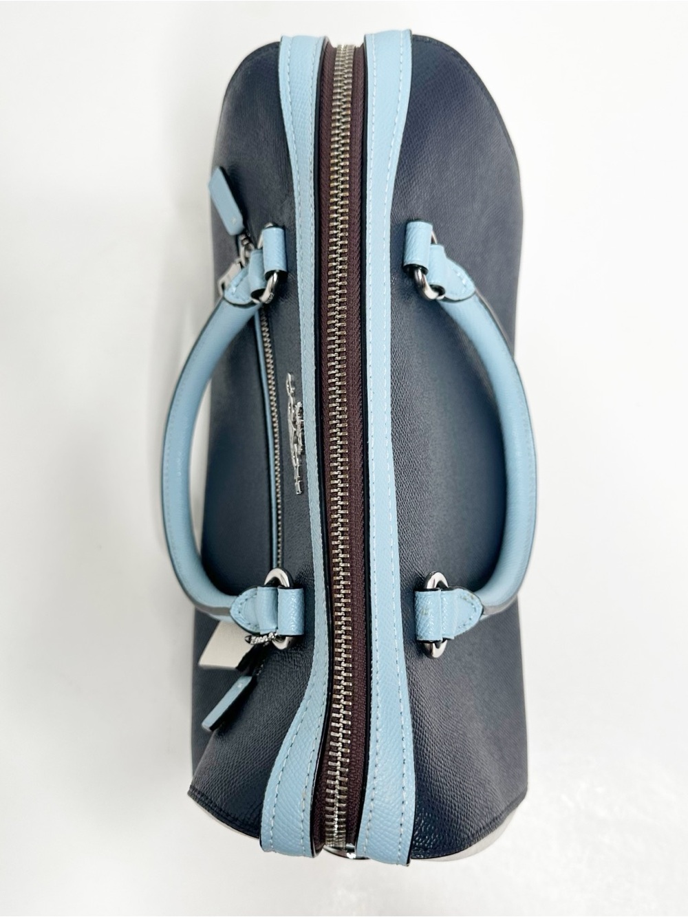 Coach Rowan Blue Chalk Colorblock Satchel Purse - Picture 5 of 8